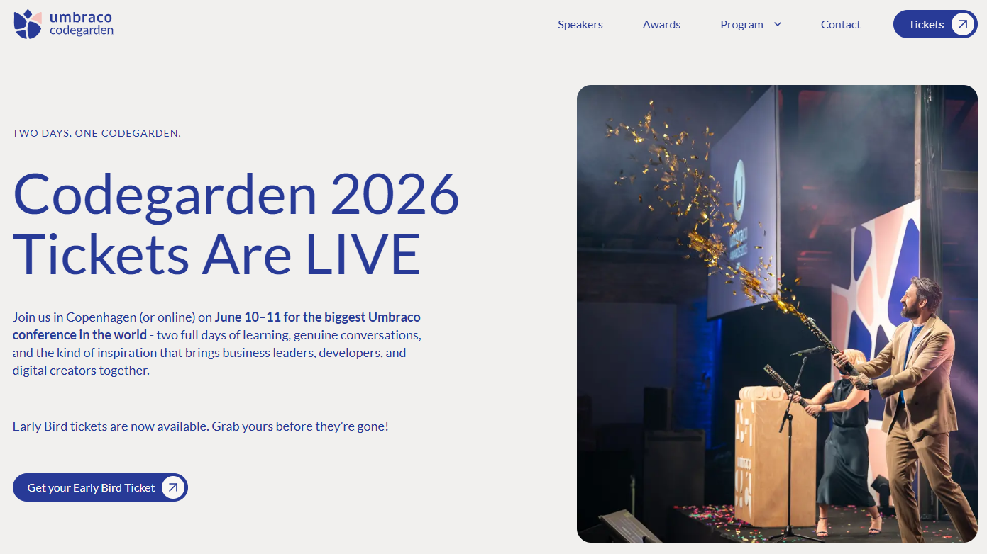 Umbraco Codegarden 2026 website
