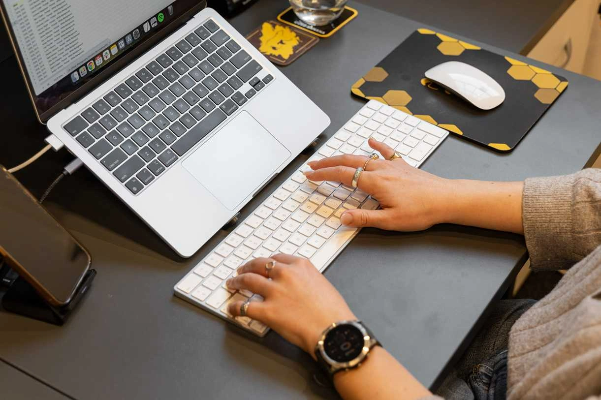 Cold Banana employee working at their desk.