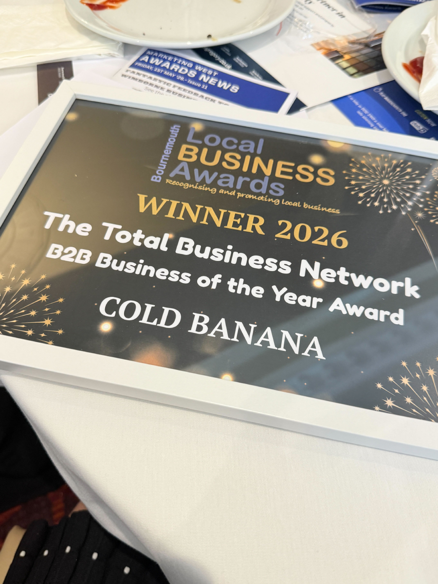 A photo of the Cold Banana B2B Business of the Year Award