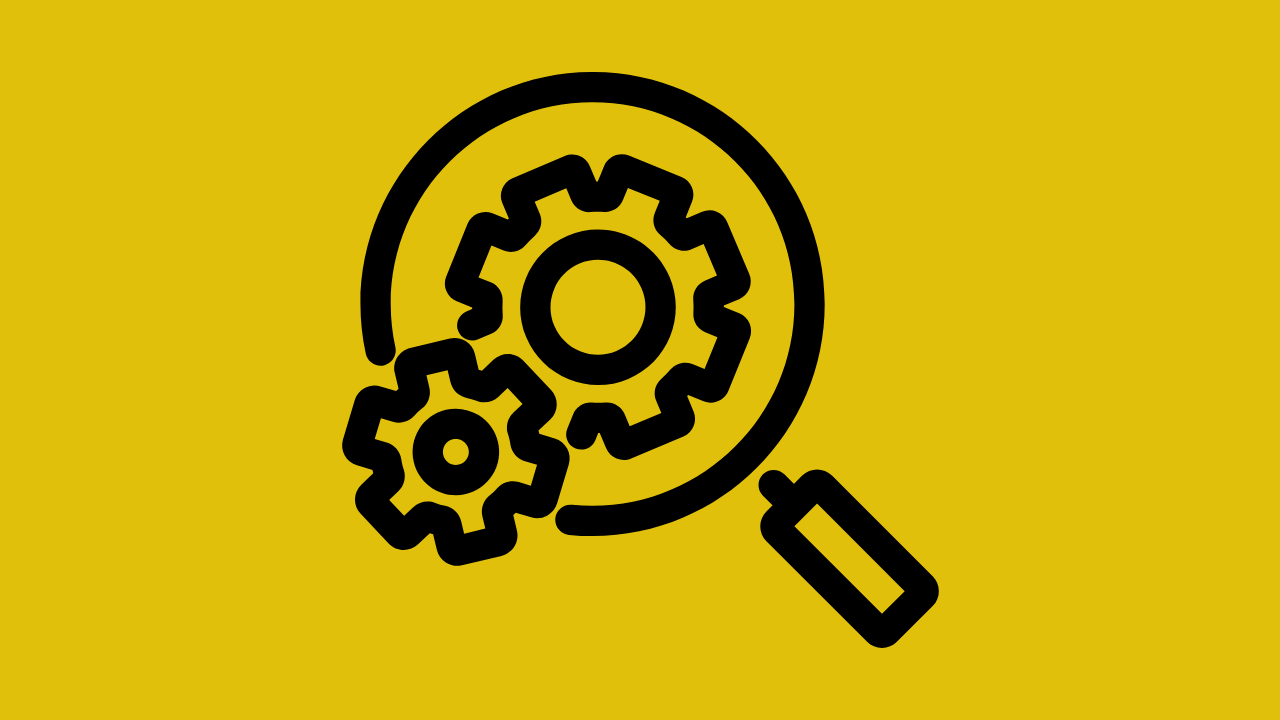 A black Performance And Health Monitoring icon on a yellow background