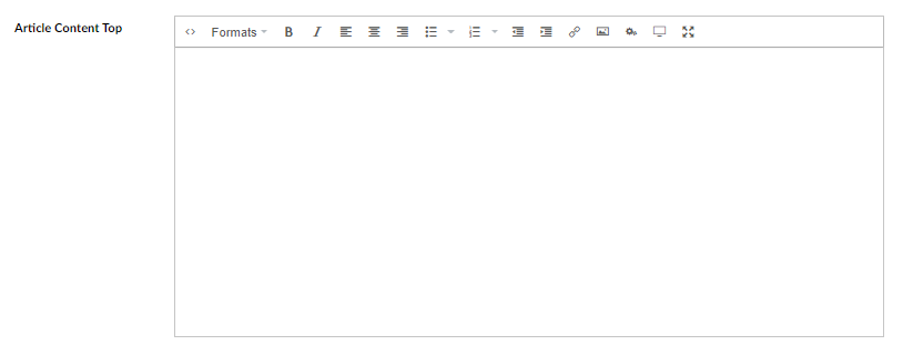 A screenshot of Umbraco 8 CMS back office with the Rich Text Editor open.