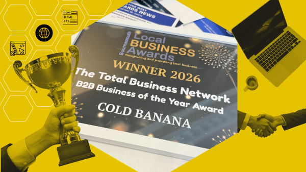 A blog card featuring a photo of the Cold Banana B2B Business of the Year Award