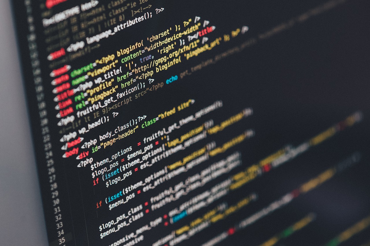 Website code in dark mode.