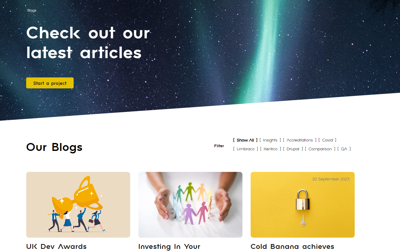 Cold Banana Insights webpage.