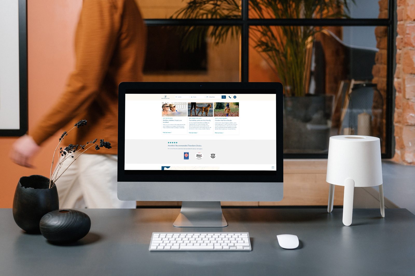 The Waterside booking website on a desktop screen.