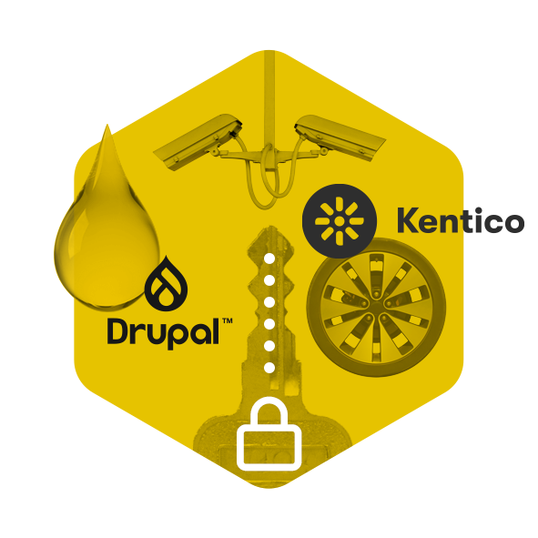 Drupal vs Kentico Icon.